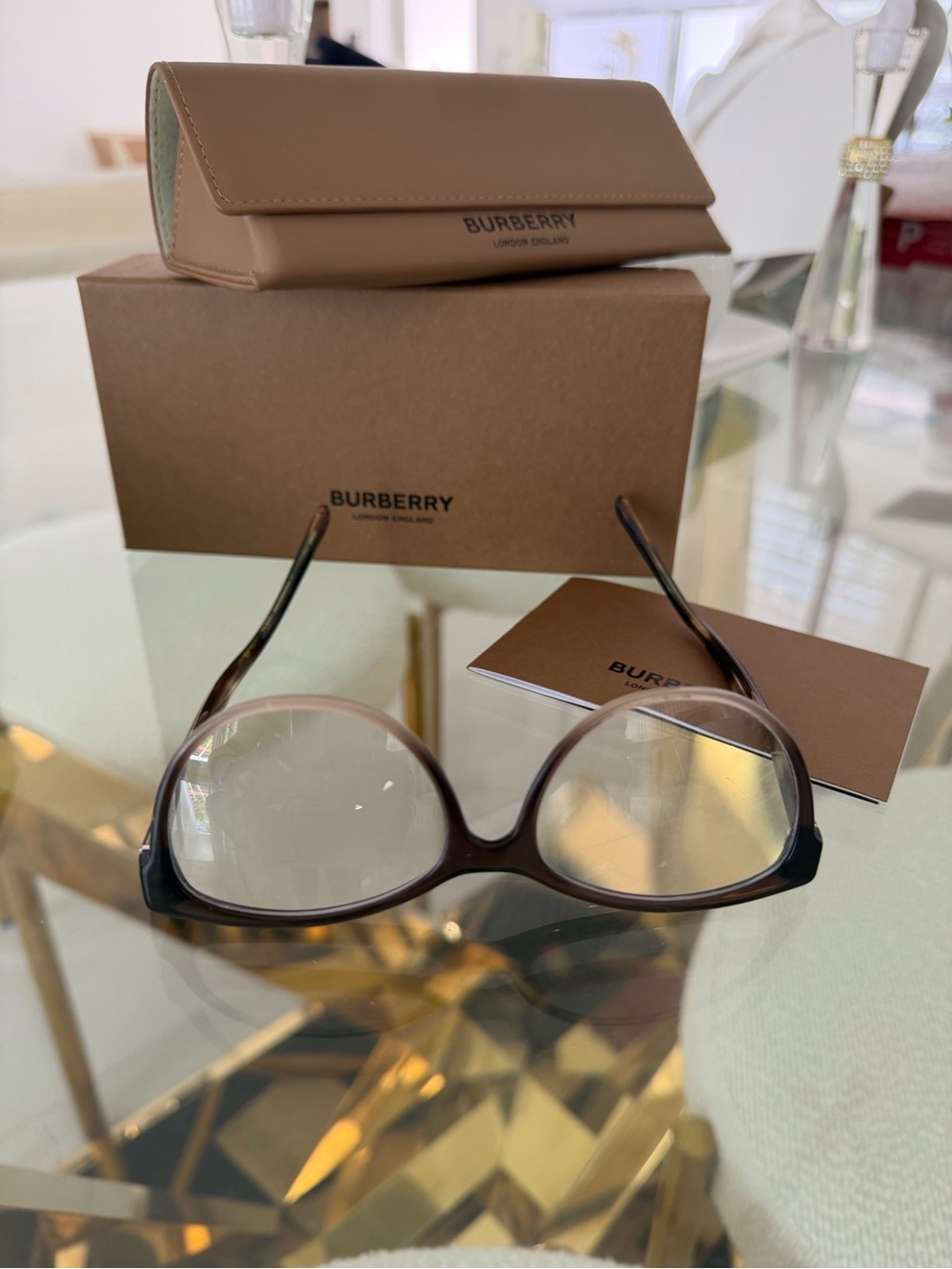 Burberry Brown Tortoiseshell Round Optical Frames - Picture 4 of 7